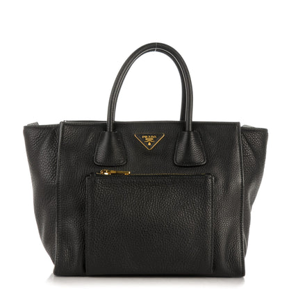 Prada Vitello Daino Twin Pocket Tote Black 1 of 9
