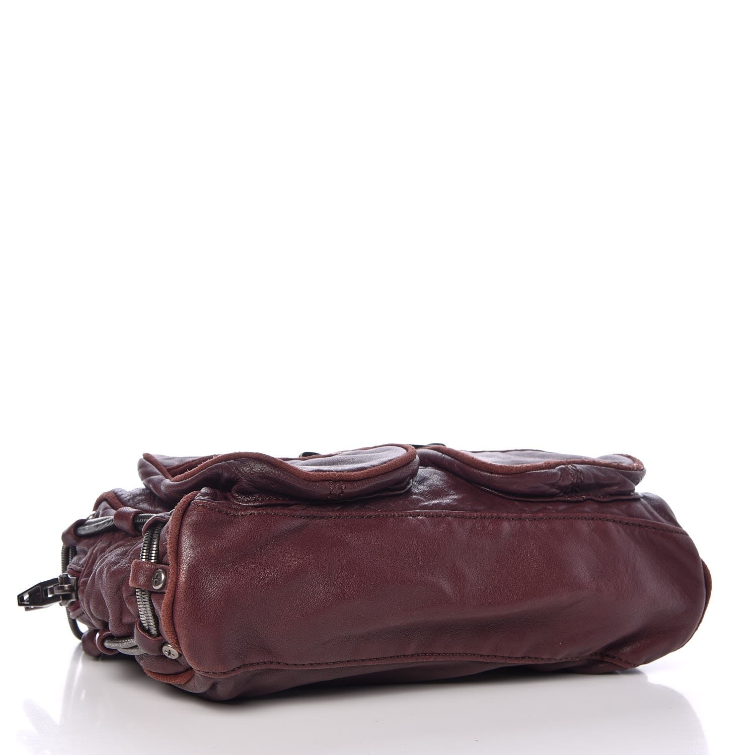 Alexander Wang Washed Lambskin Brenda Chain Shoulder Bag Burgundy 4 of 6