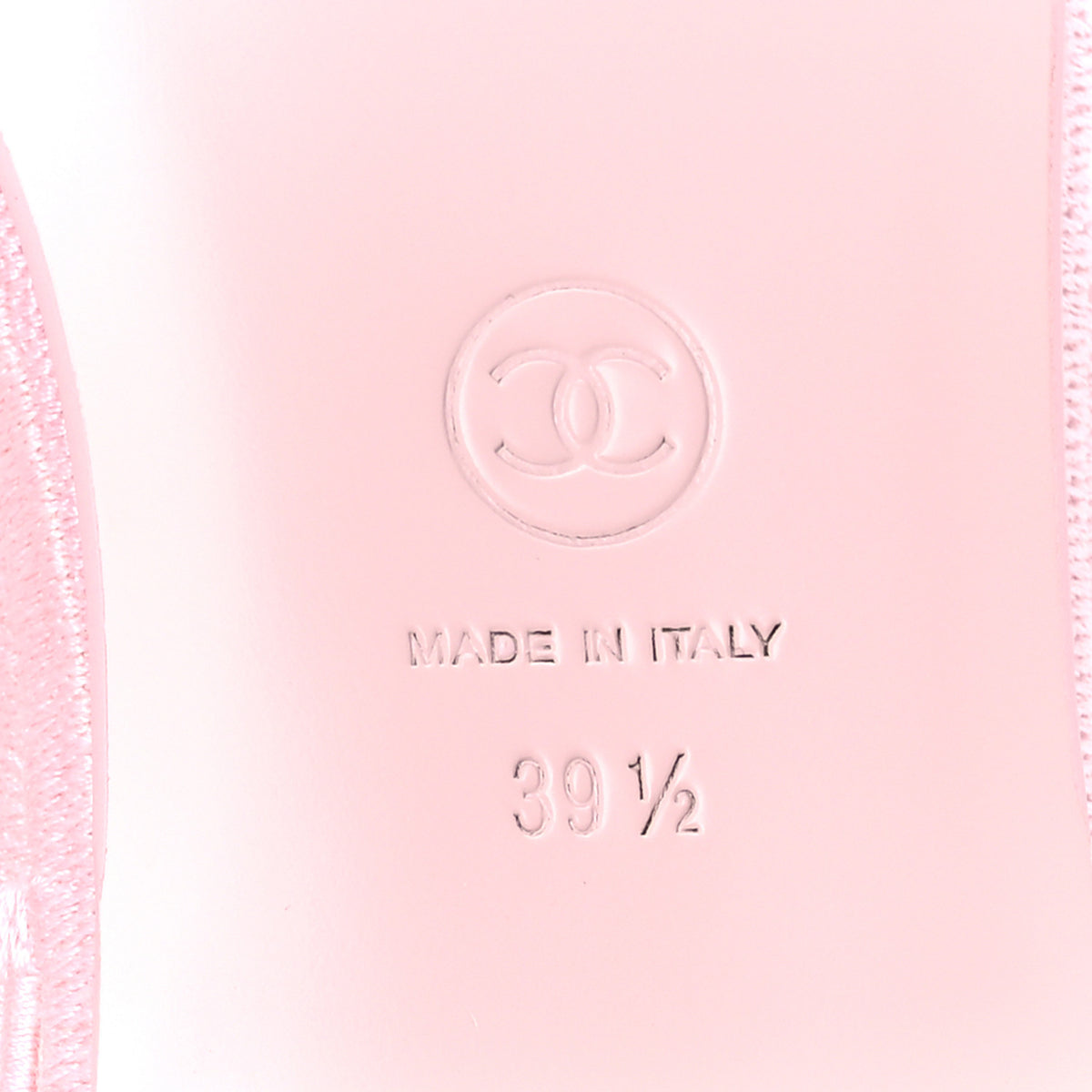 Chanel Cotton Embroidered Cap Toe Ballet Flats 39.5 Light Pink 8 of 9