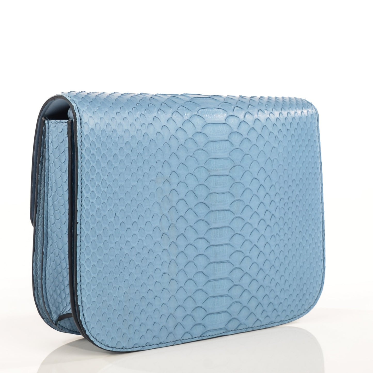 Python Medium Classic Box Flap Bag Blue