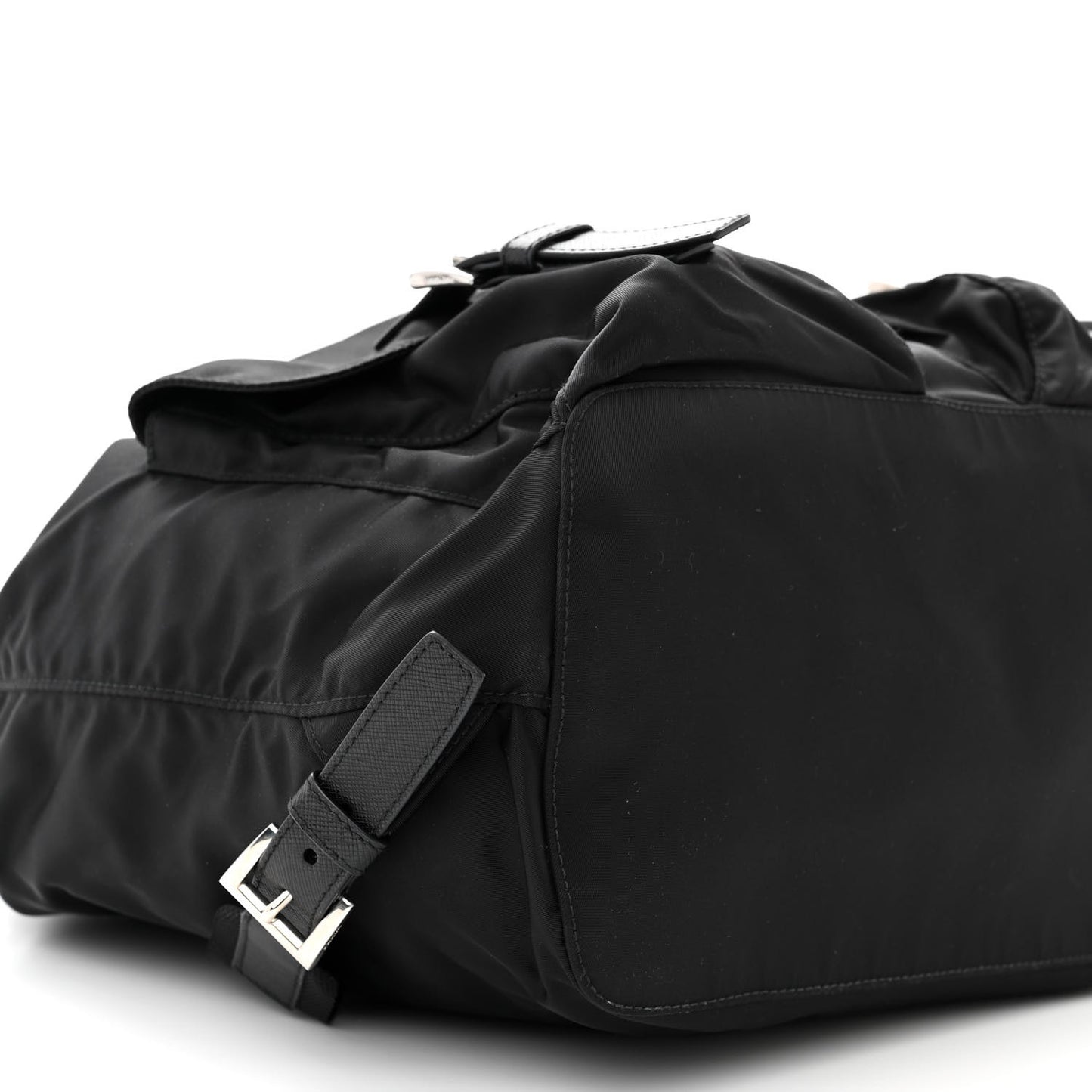 Re-Nylon Tessuto Saffiano Medium Backpack Black