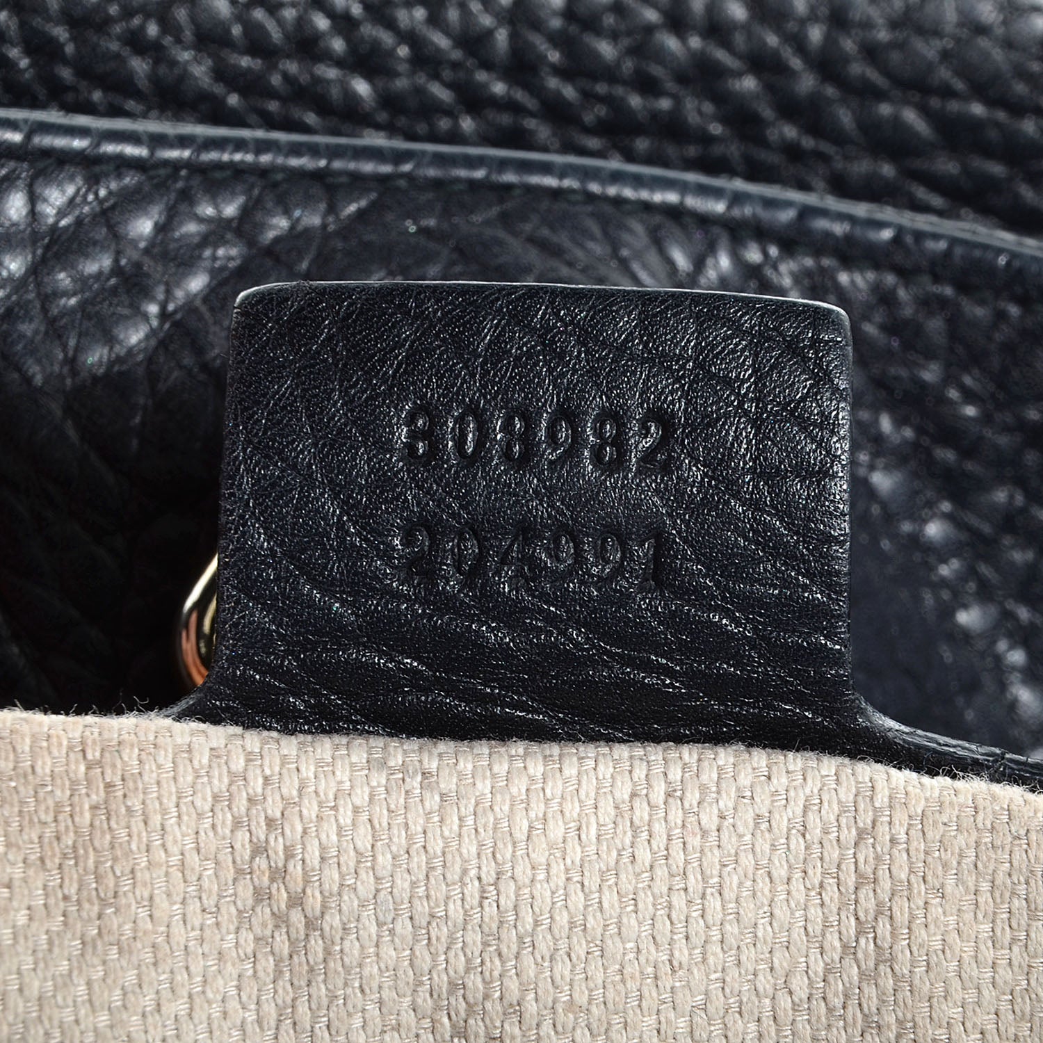 Gucci Pebbled Calfskin Medium Soho Chain Shoulder Bag Black 7 of 7