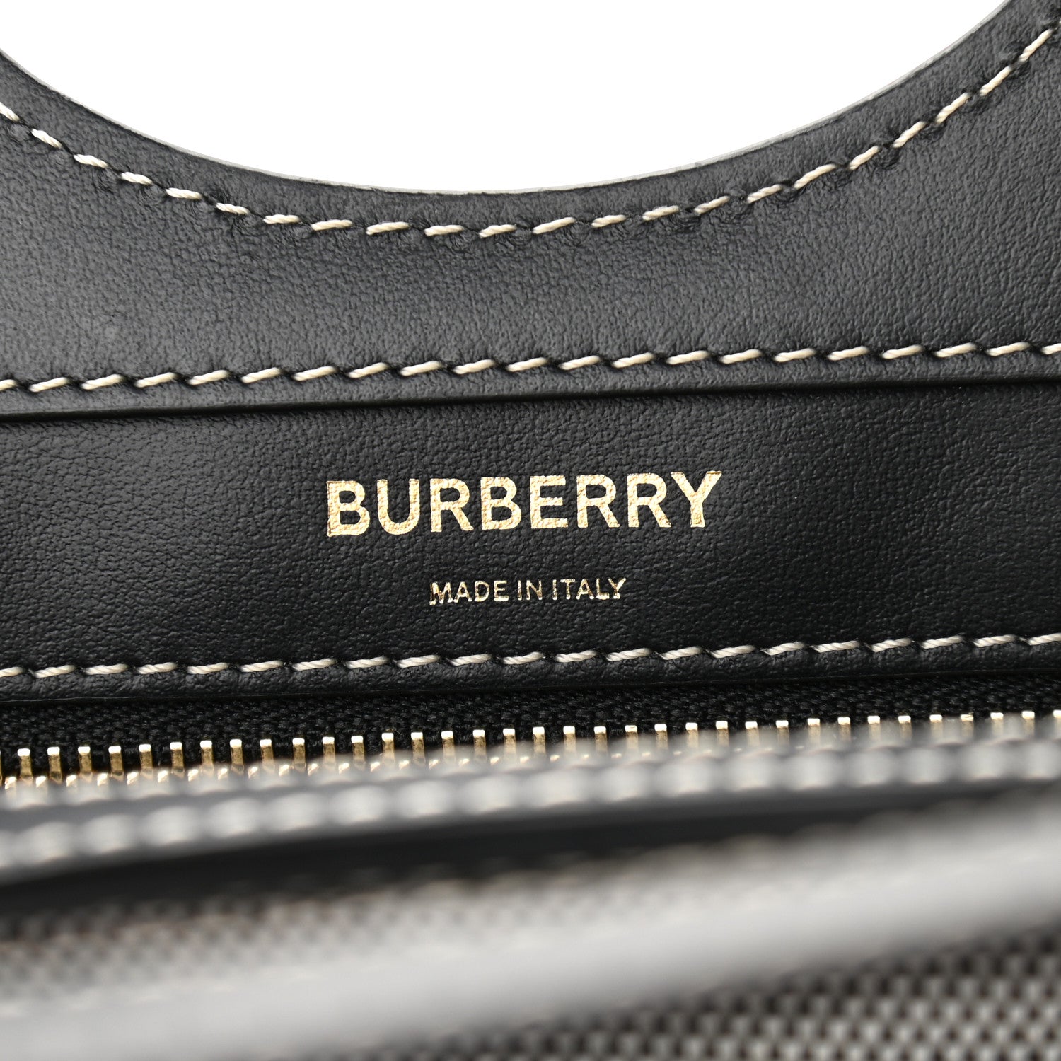 Burberry Smooth Calfskin Canvas Two Tone Mini Pocket Bag Black Tan 6 of 9