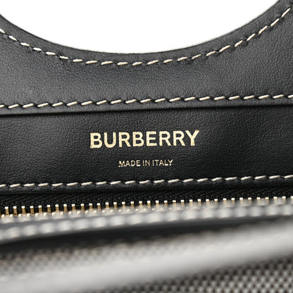 Burberry Smooth Calfskin Canvas Two Tone Mini Pocket Bag Black Tan 6 of 9