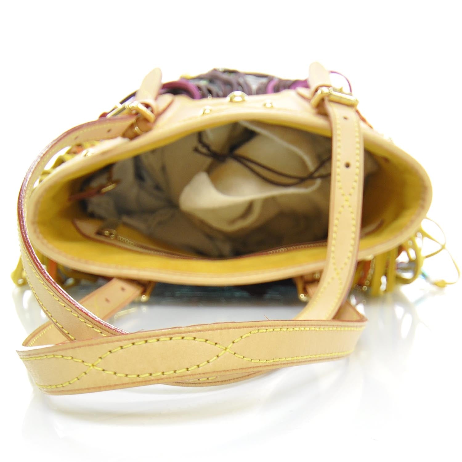 Louis Vuitton Monogram Multicolor Fringe Bucket Black 6 of 11