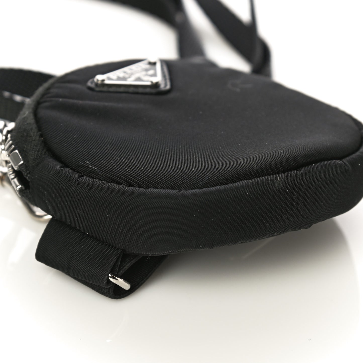 Nylon Mini Round Coin Purse Black