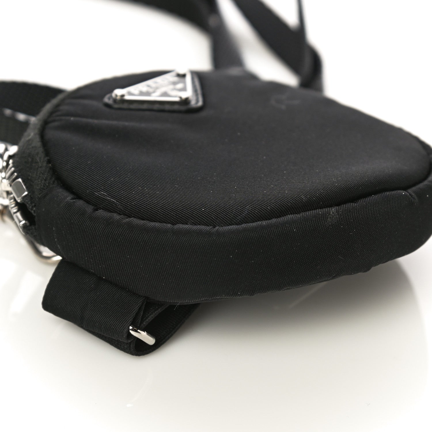 Prada Nylon Mini Round Coin Purse Black 10 of 12
