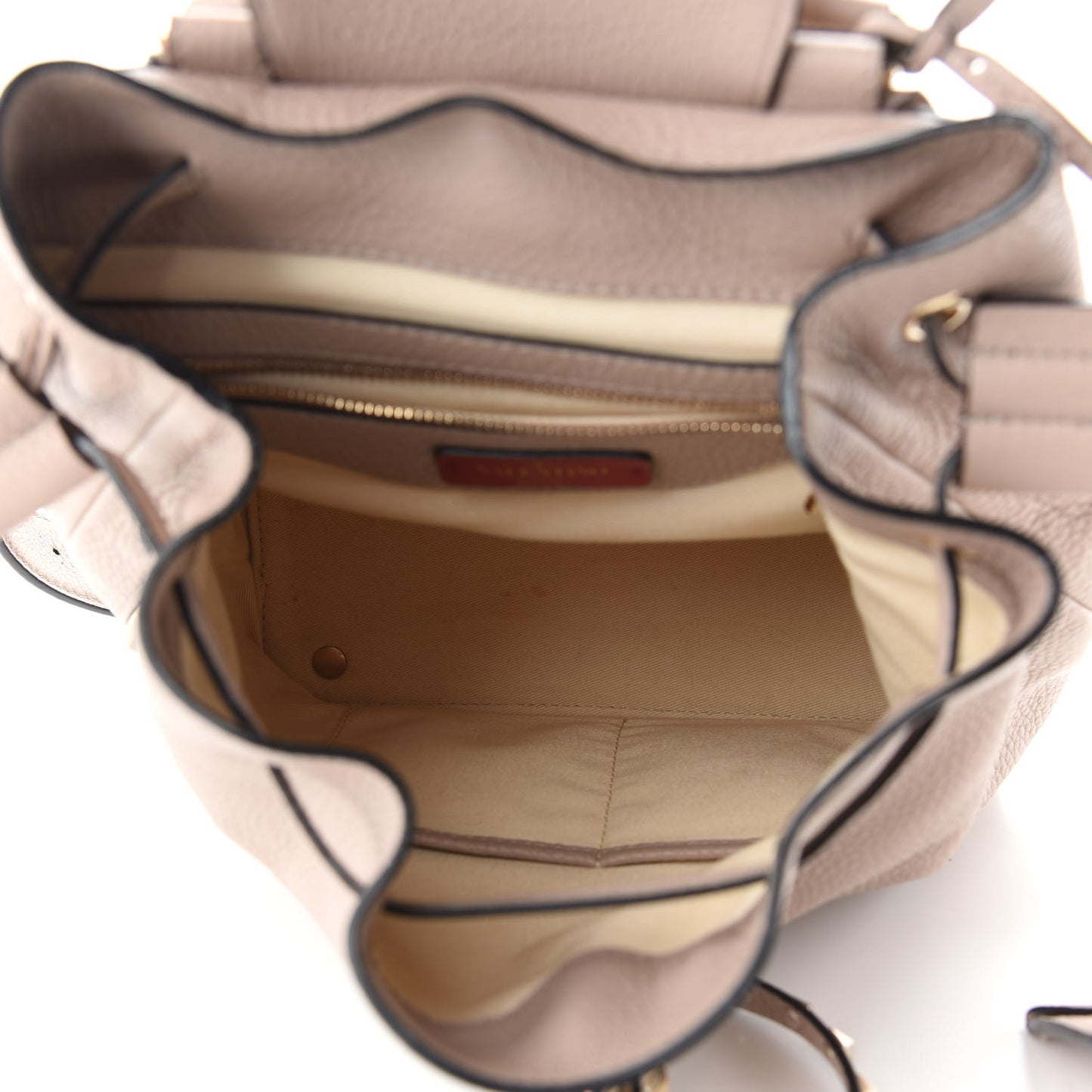 Pebbled Calfskin Rockstud Drawstring Backpack Poudre