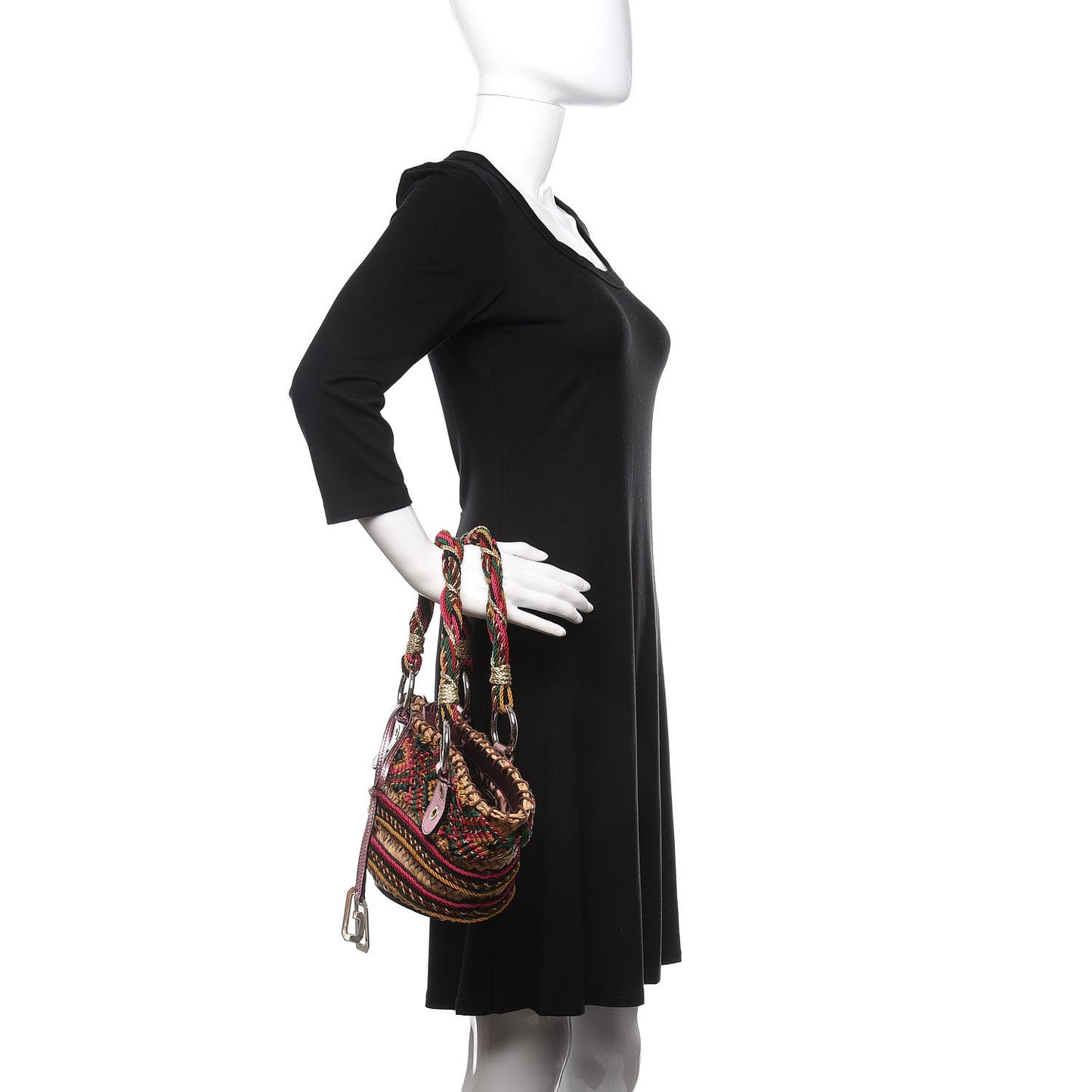 Woven Raffia Embroidered Kendra Coffa Tote Multicolor