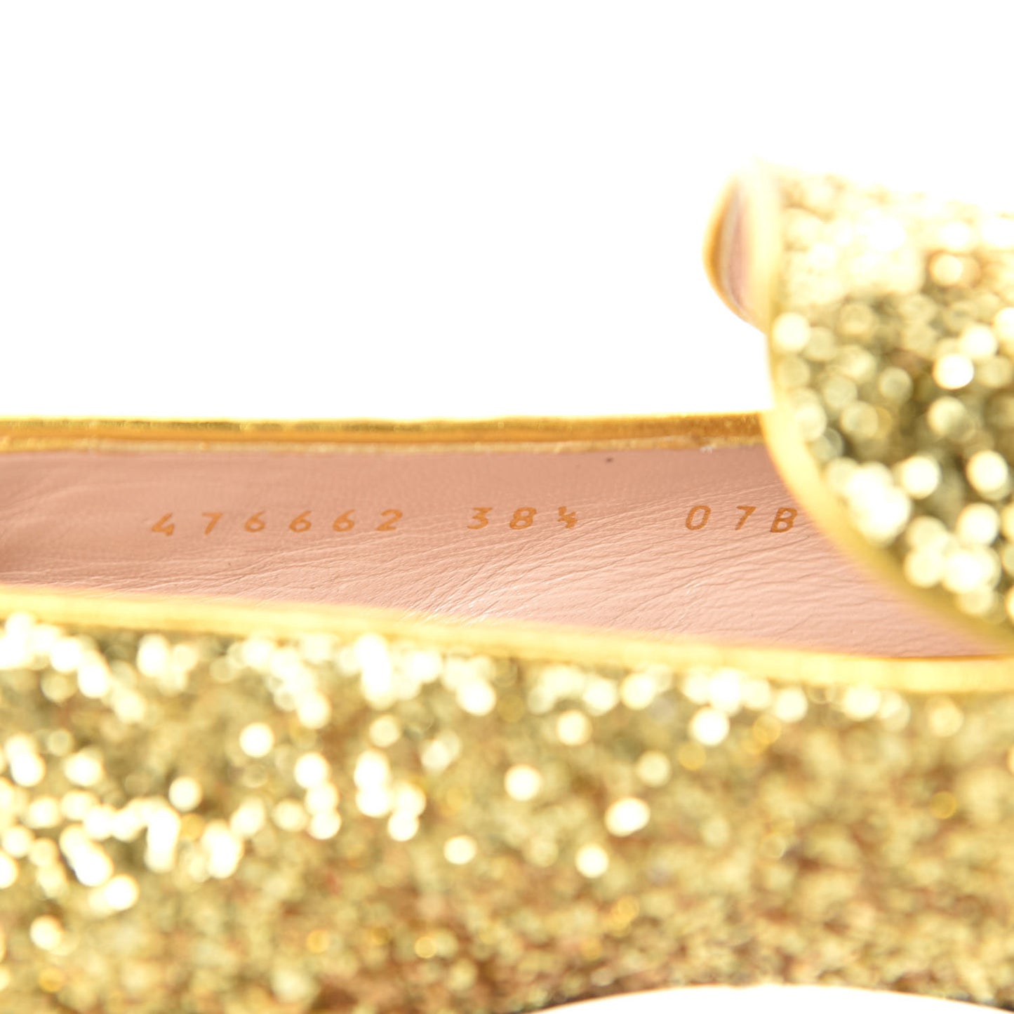 Glitter Nappa Web Peyton 75mm Loafer Pumps 38.5 Oro Vecchio