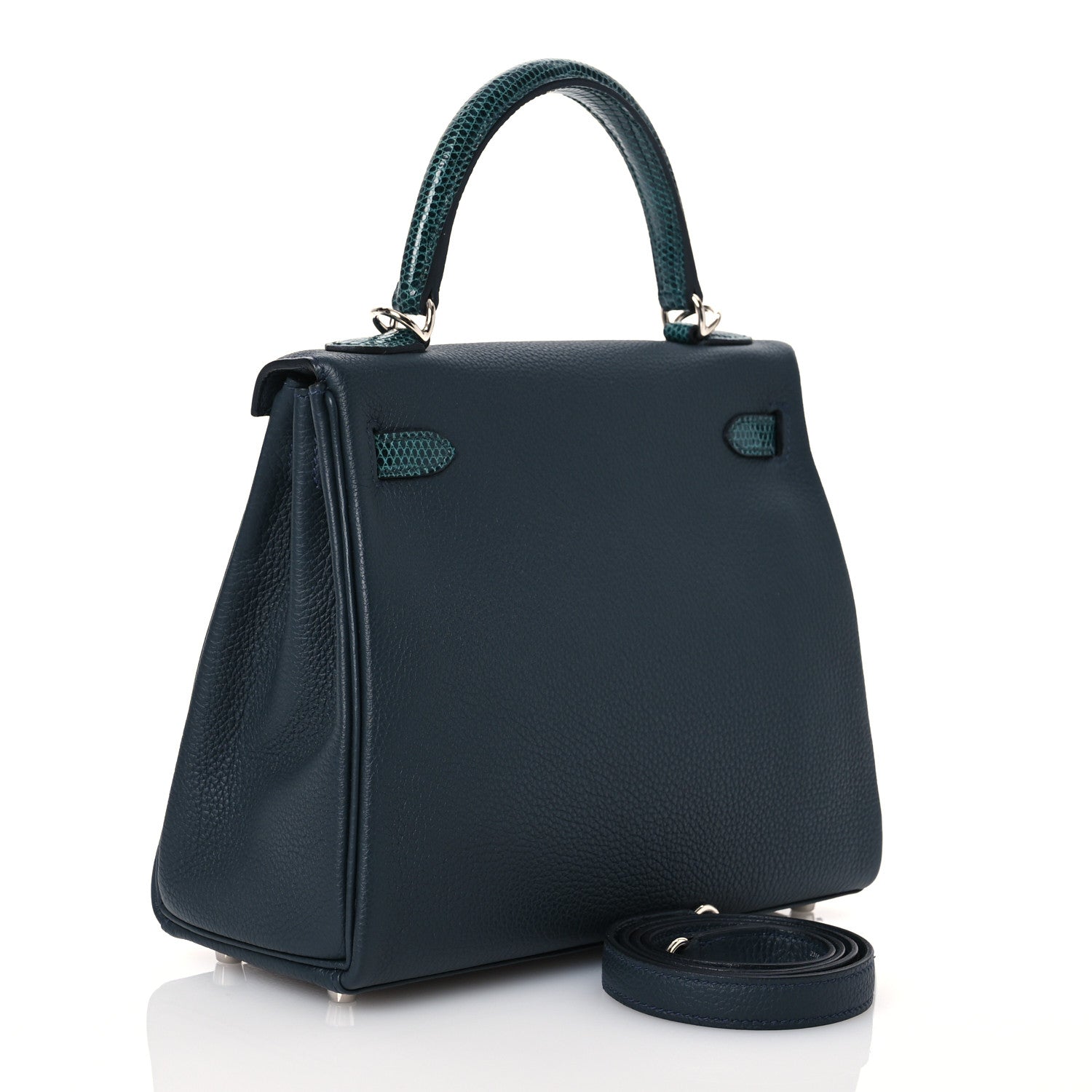 Hermes Togo Lizard Kelly Retourne Touch 25 Vert Rousseau 3 of 16
