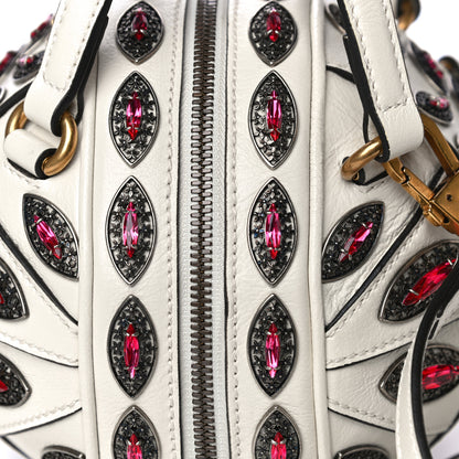 Gucci Calfskin Crystal Mini Tifosa Baseball Shaped Shoulder Bag White Fuchsia 14 of 16