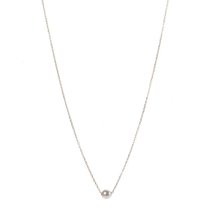 Mikimoto 18K Yellow Gold Akoya Pearl 7mm Single Pendant Necklace 1 of 6