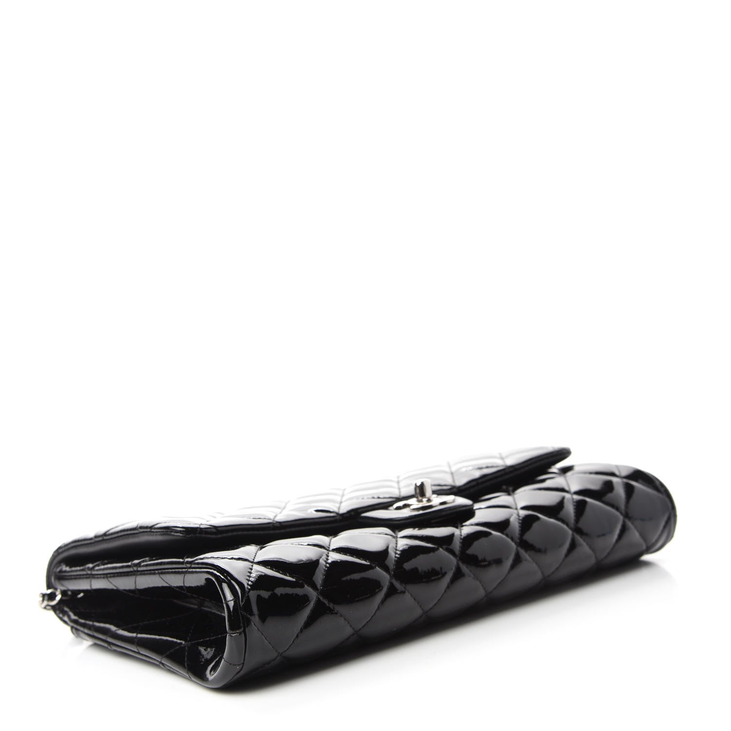 Chanel Patent Quilted Clutch with Chain Flap Black 4 of 11