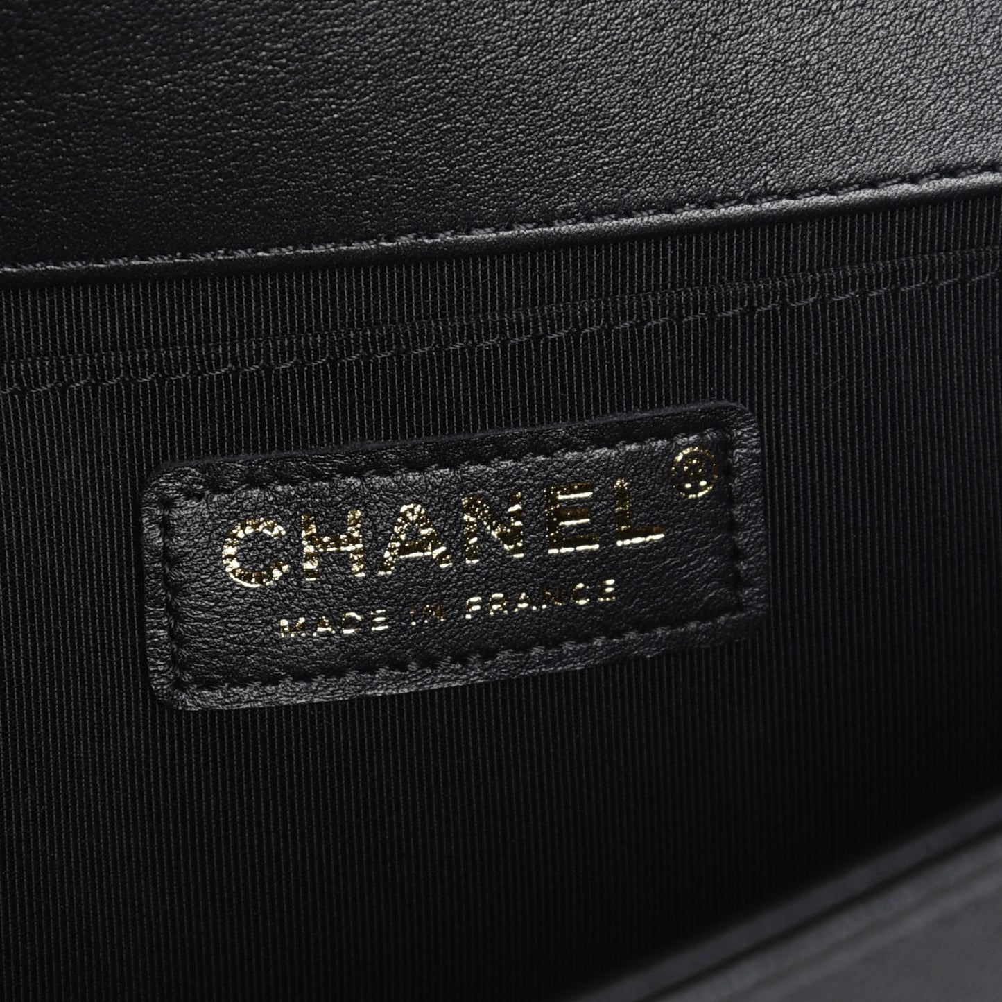 Calfskin Chevron Quilted Medium Boy Flap Black