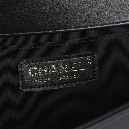 Chanel Calfskin Chevron Quilted Medium Boy Flap Black 6 of 7