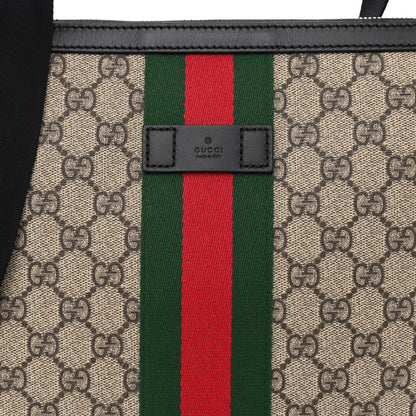 Gucci GG Supreme Monogram Web Messenger Bag Black 7 of 9