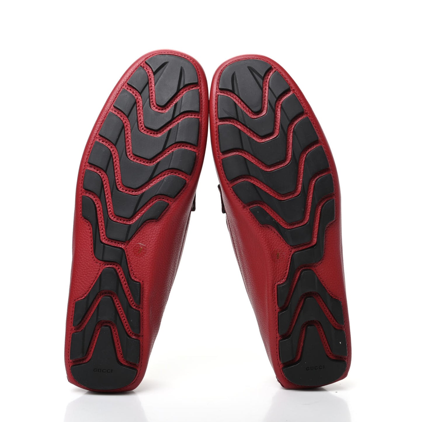 Calfskin Web Mens Driver Loafers 8 Red