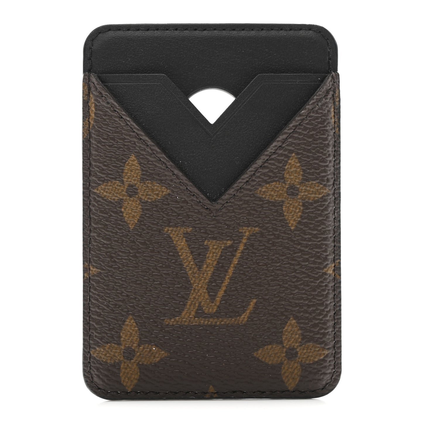 Monogram Macassar Magnetic Card Holder Black