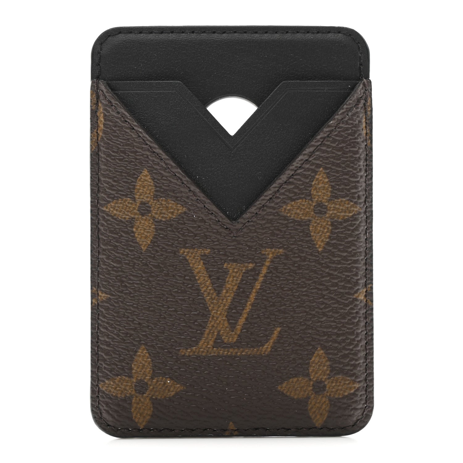 Louis Vuitton Monogram Macassar Magnetic Card Holder Black 1 of 6