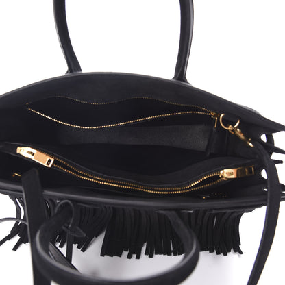 Saint Laurent Suede Fringe Small Sac De Jour Black 5 of 9