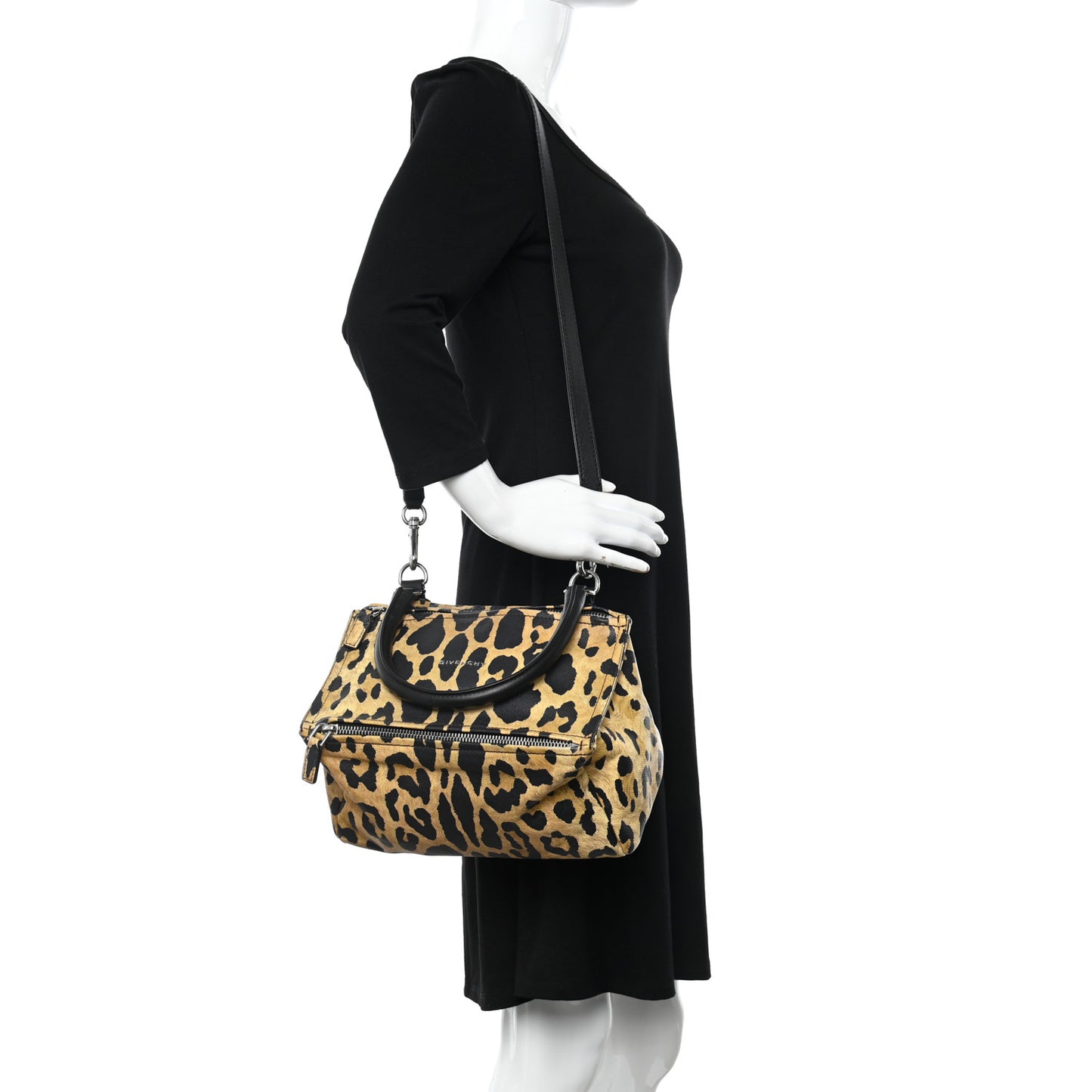 Calfskin Leopard Print Small Pandora Multicolor