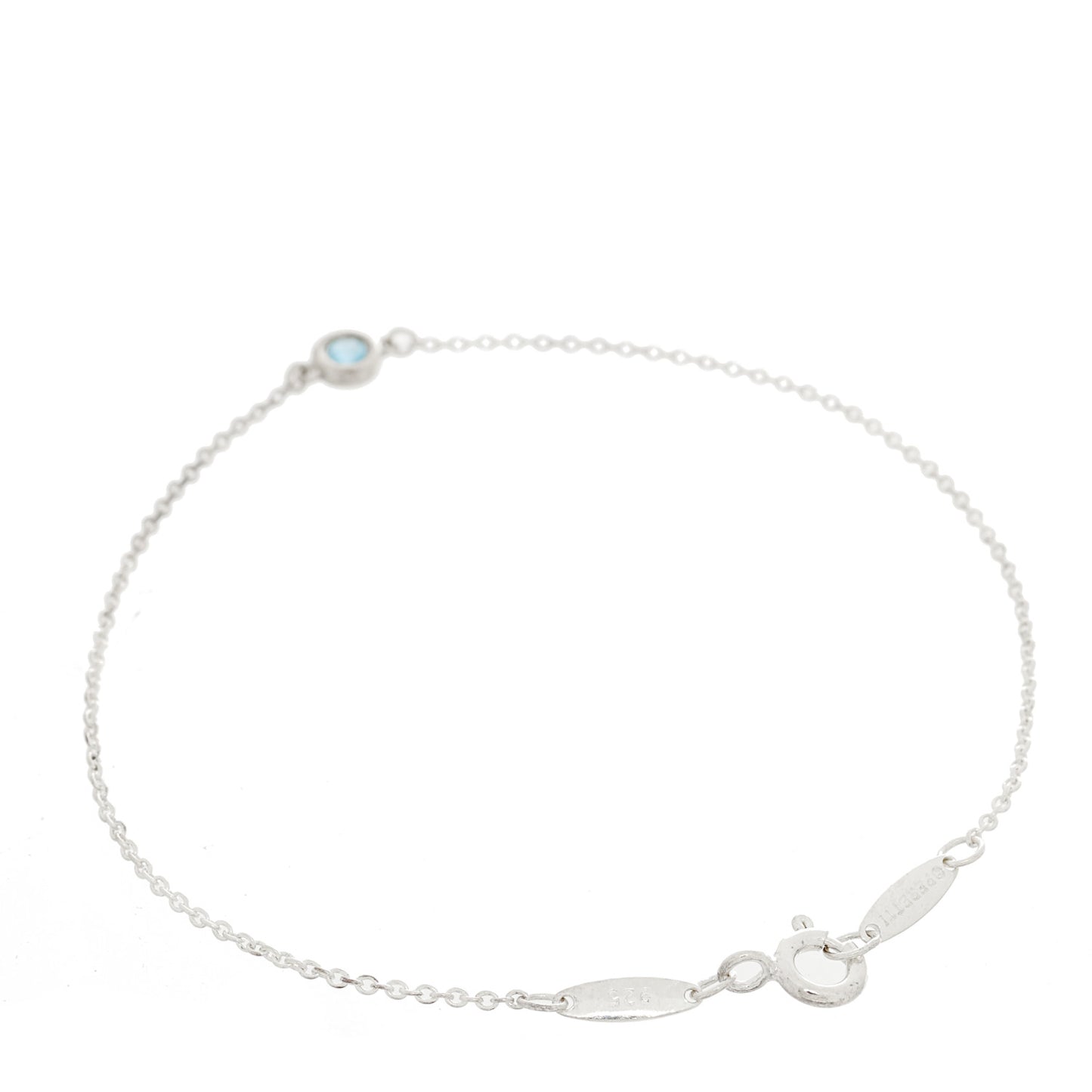 Sterling Silver Aquamarine Elsa Peretti Color By The Yard Bracelet
