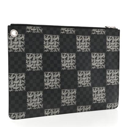 Louis Vuitton Damier Graphite Rope Pochette Jour GM White 3 of 10