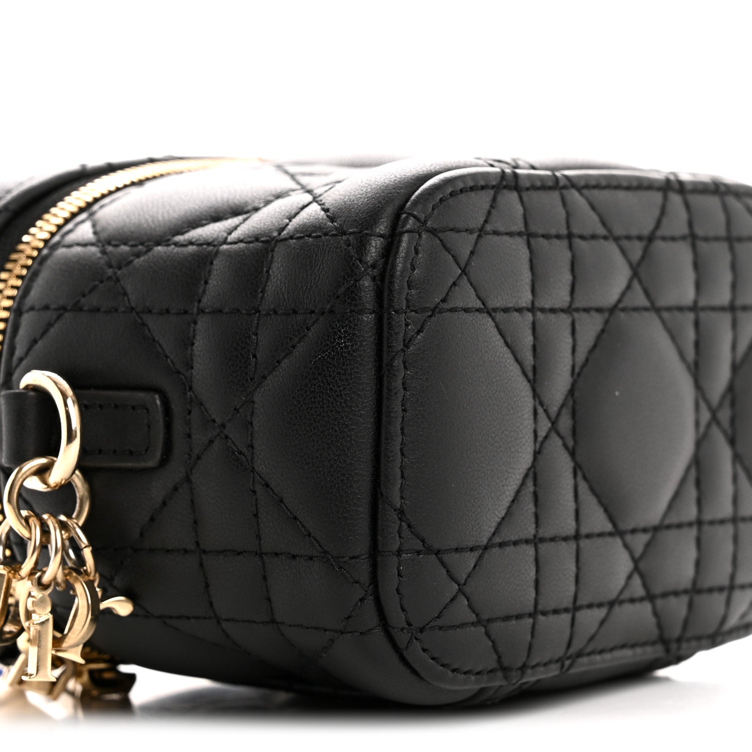 Christian Dior Lambskin Cannage Micro Lady Dior Vanity Case Black 9 of 12