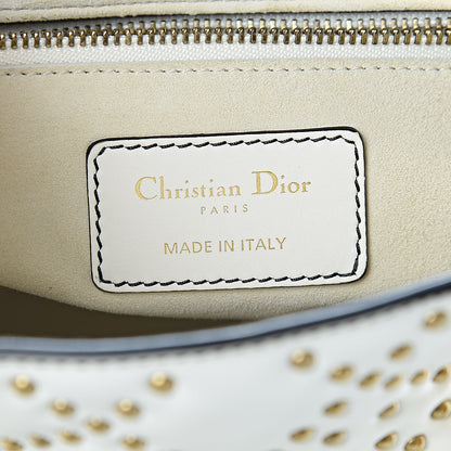 Christian Dior Calfskin Cannage Studded Medium Supple Lady Dior White 6 of 10