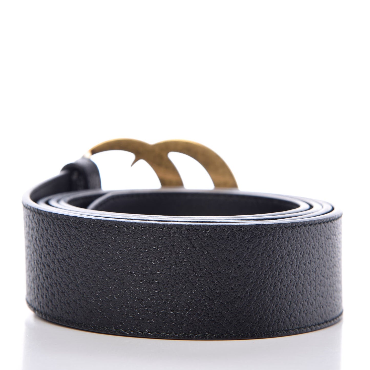 Textured Dollar Calfskin Double G 40mm Belt 120 48 Black