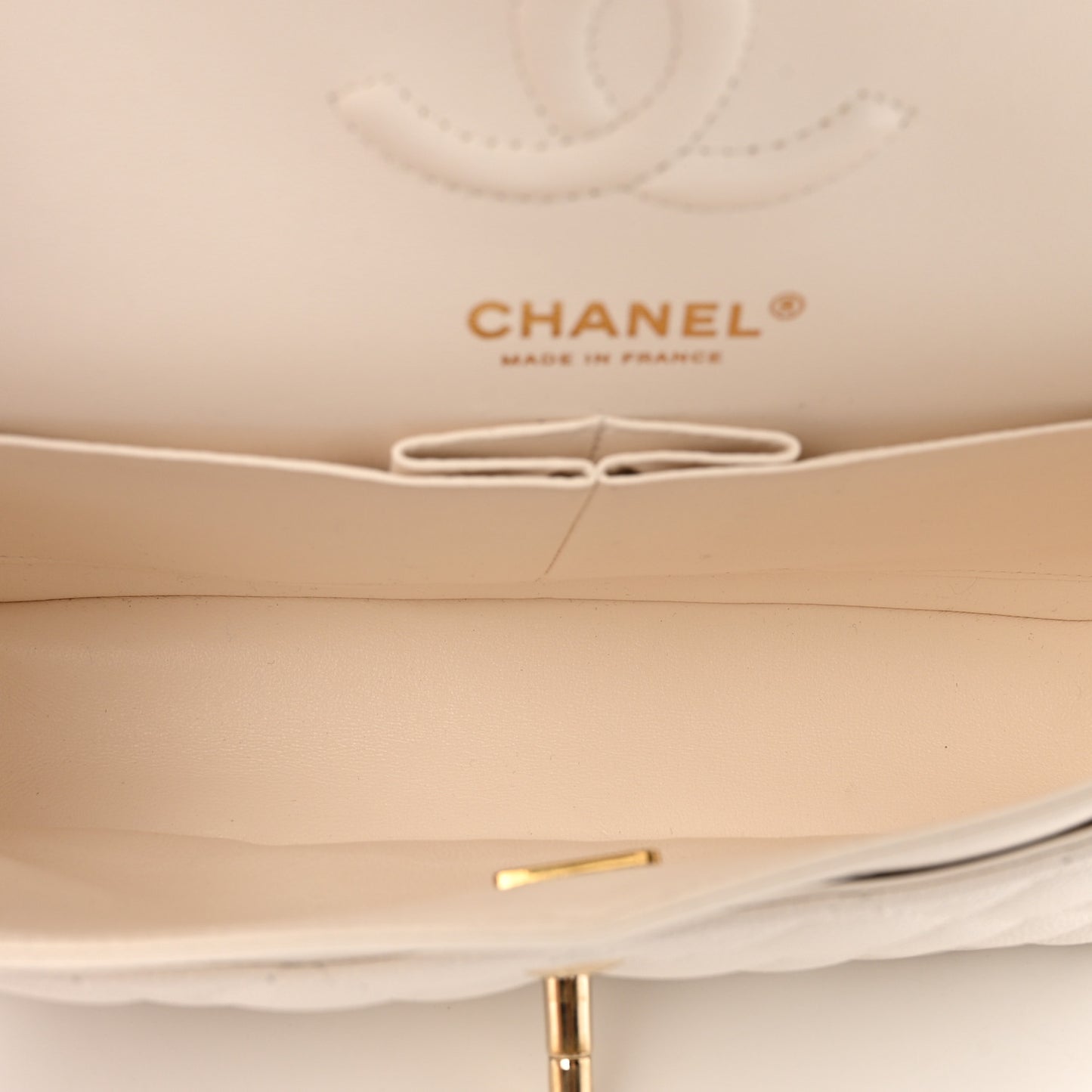 Caviar Quilted Small Double Flap White