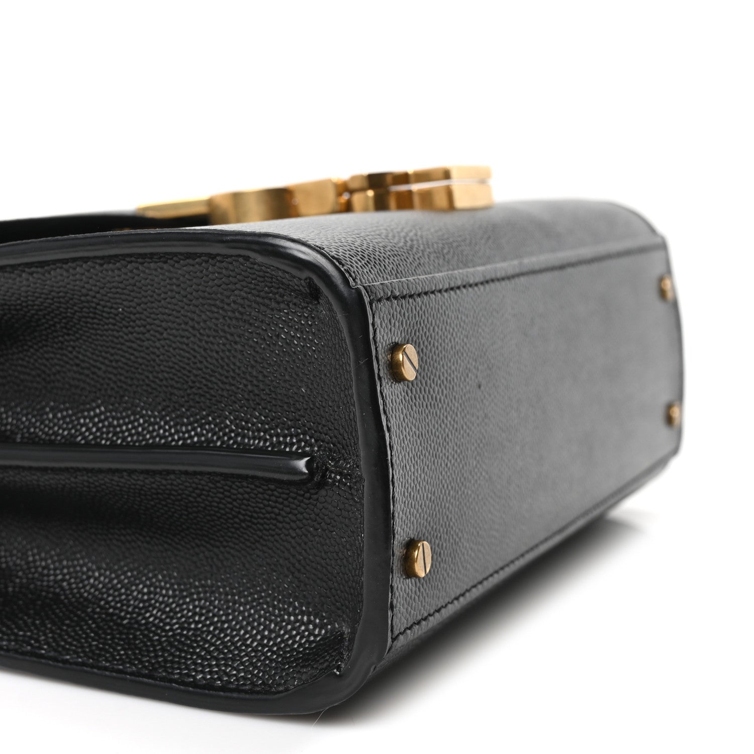 Saint Laurent Grain de Poudre Mini Classic Monogram Cassandra Top Handle Black 9 of 10