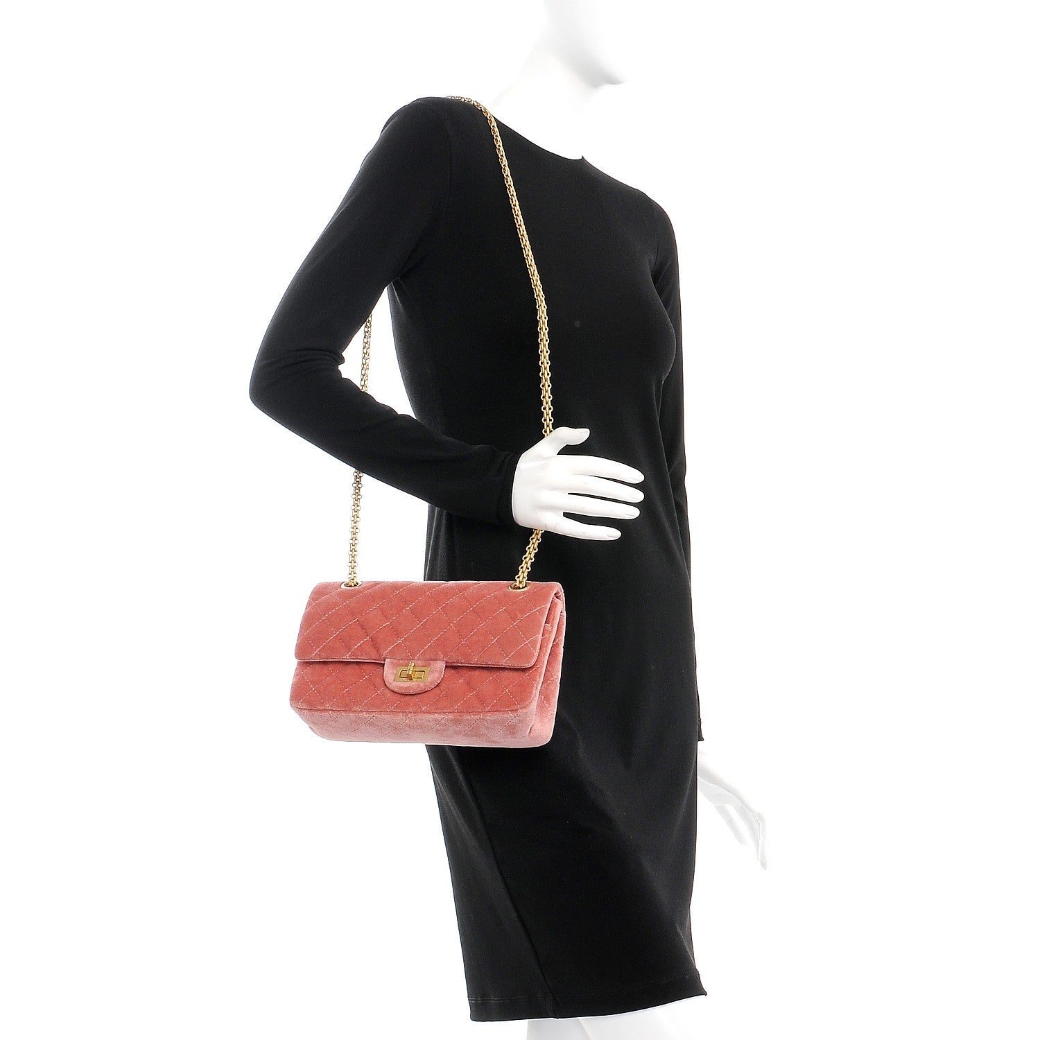 Chanel Velvet Quilted 2.55 Reissue 225 Flap Pink 2 of 9