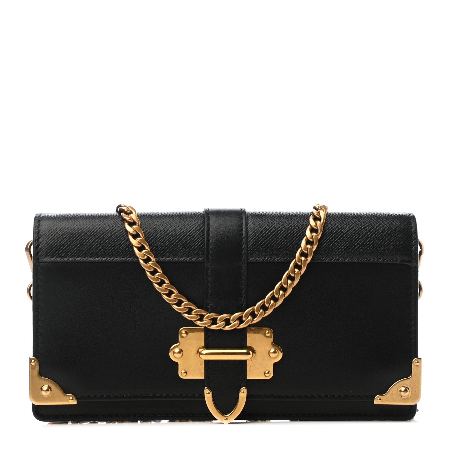 Prada City Calfskin Saffiano Cahier Pochette Black 1 of 9
