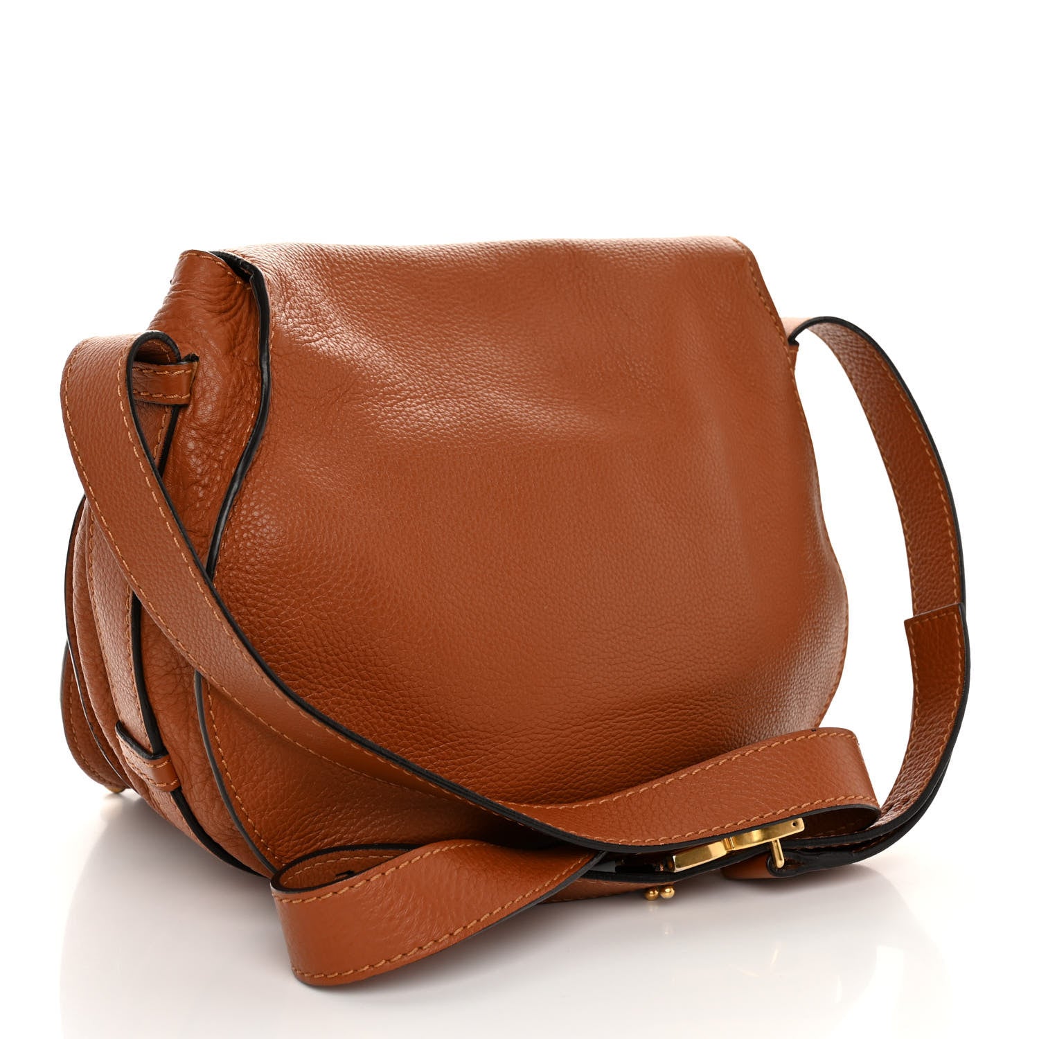 Chloe Calfskin Medium Marcie Round Crossbody Bag Tan 3 of 10