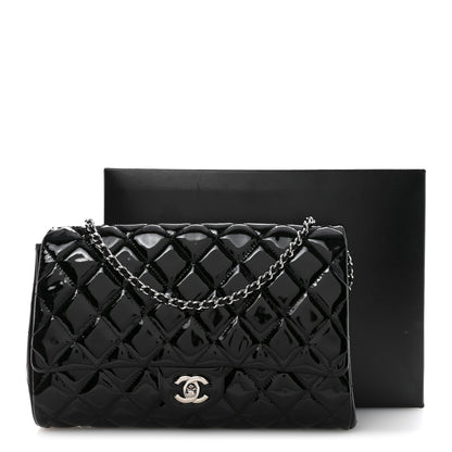 Chanel Patent Quilted Clutch with Chain Flap Black 13 of 13