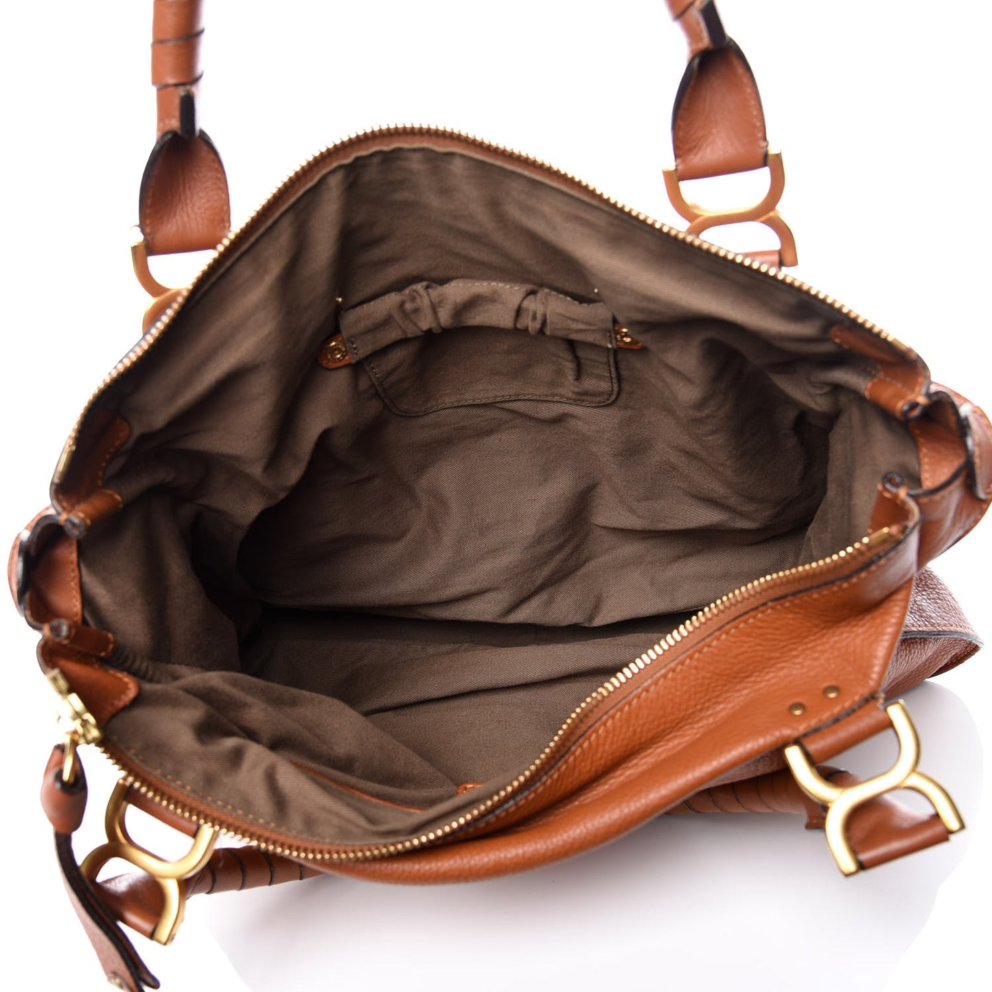 Calfskin Large Marcie Satchel Tan