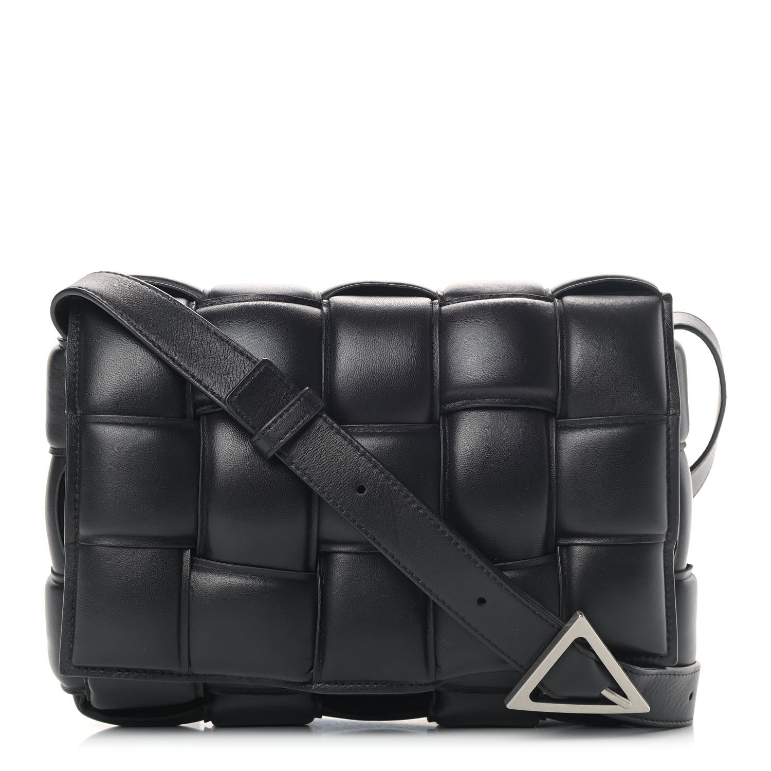 Bottega Veneta Paper Calfskin Maxi Intreccio Padded Cassette Crossbody Bag Black 1 of 11