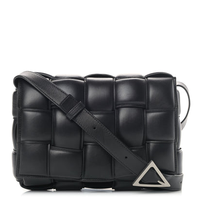 Bottega Veneta Paper Calfskin Maxi Intreccio Padded Cassette Crossbody Bag Black 1 of 11