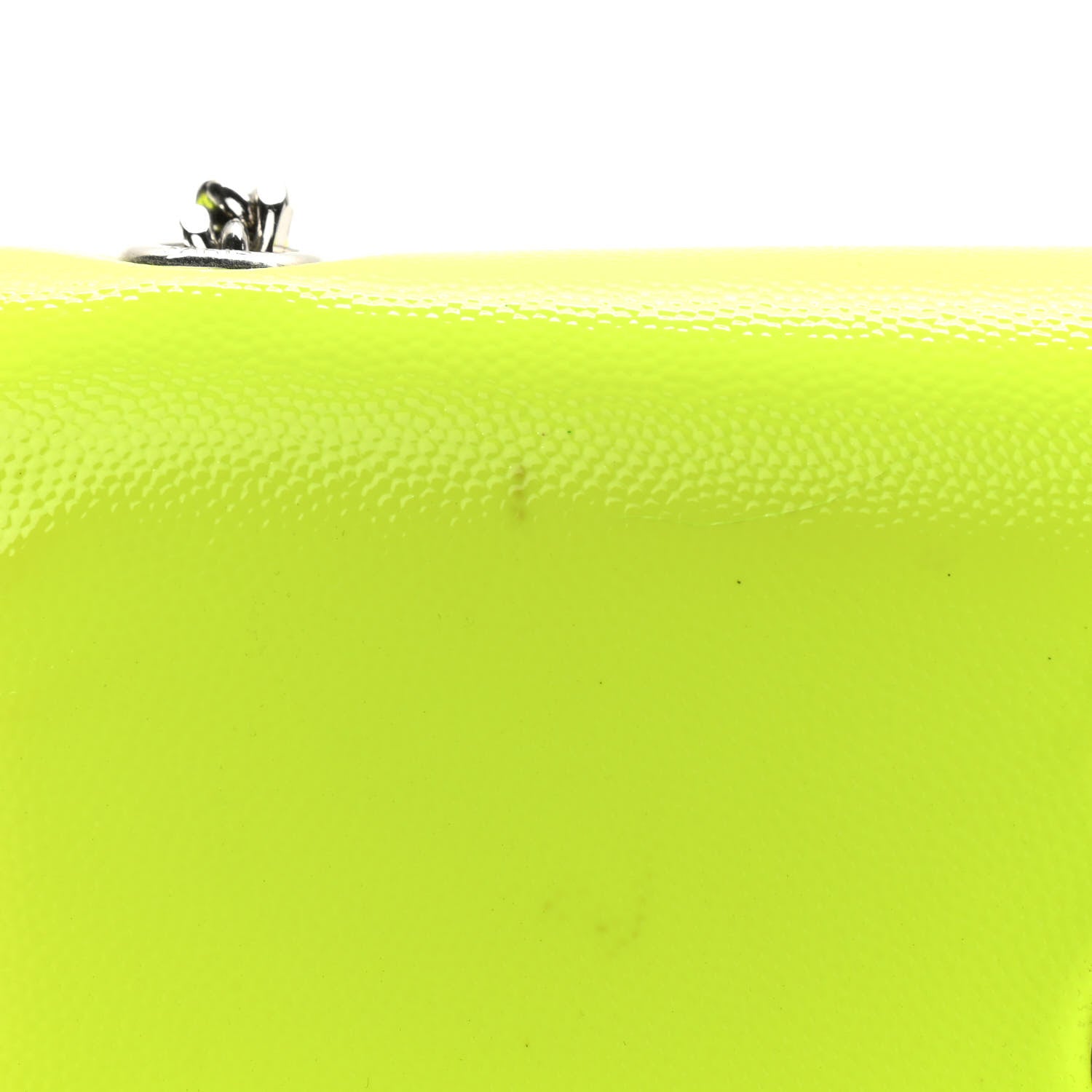 Saint Laurent Patent Grain de Poudre Small Monogram Kate Satchel Neon Yellow 12 of 16
