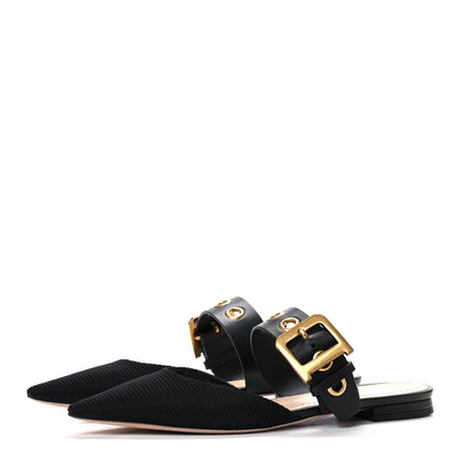 Christian Dior Technical Fabric D-Dior Ballerina Flat Mule 38 Black 3 of 9