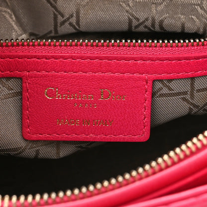Christian Dior Lambskin Cannage Large Lady Dior Fuchsia 6 of 13