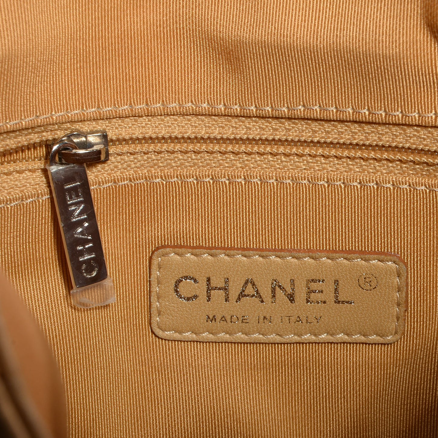 Washed Lambskin Chain Around Hobo Beige