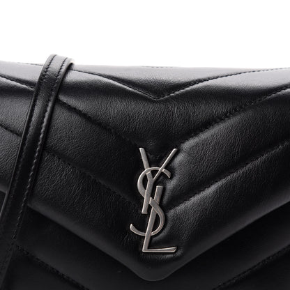 Saint Laurent Calfskin Y Quilted Monogram Toy Loulou Crossbody Bag Black 11 of 12