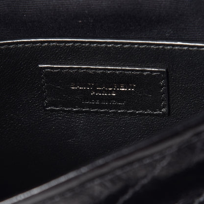 Saint Laurent Crinkled Calfskin Matelasse Monogram Baby Niki Chain Satchel Black 8 of 11
