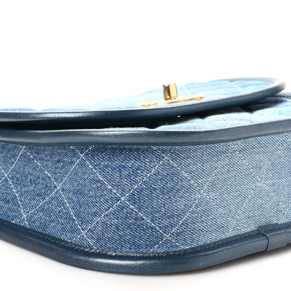 Chanel Washed Denim Quilted Small Messenger Flap Blue 9 of 11