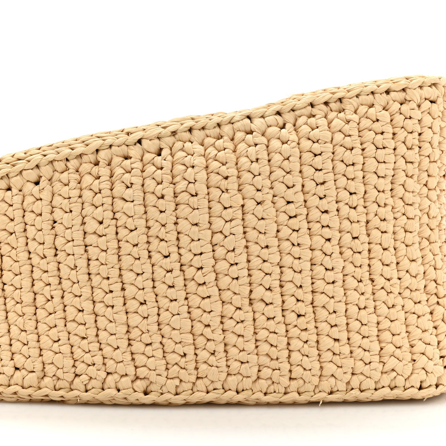 Yarn Raffia Effect Crochet Triangle Shoulder Bag Naturale