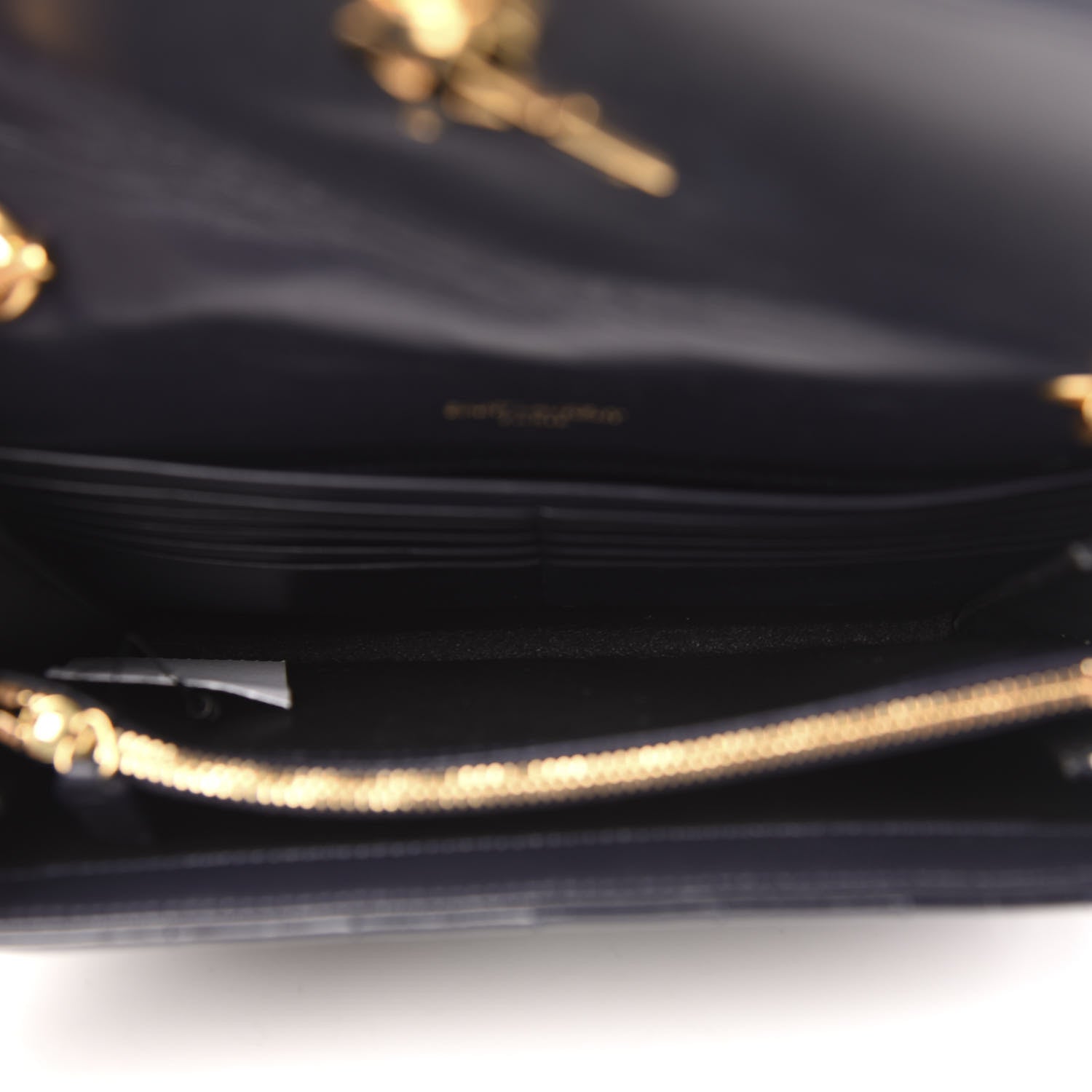 Saint Laurent Patent Matelasse Monogram Vicky Chain Bag Black 5 of 10