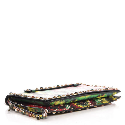 Valentino Garavani Pebbled Calfskin Tie Dye Rockstud Rolling Wristlet Clutch Multicolor 4 of 8